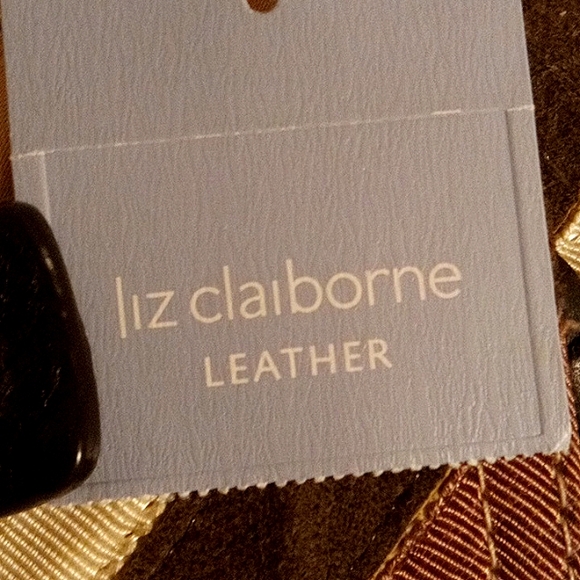 NWT $189💞 LIZ CLAIBORNE LEATHER Patchwork Striped Bag! - Picture 3 of 11